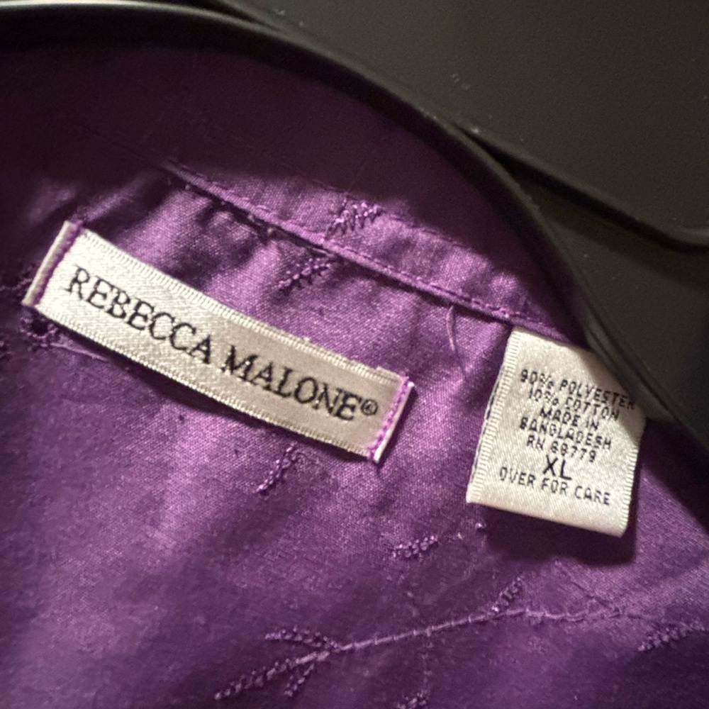 Rebecca Malone Purple Boxy Button Down Shirt - Picture 5 of 5